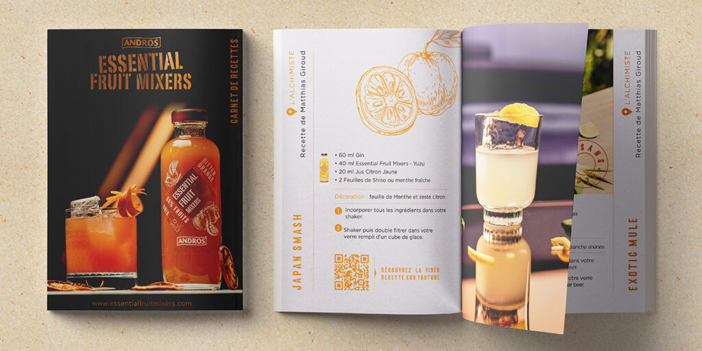 coach de marque conseillant de créer une carte des mocktails