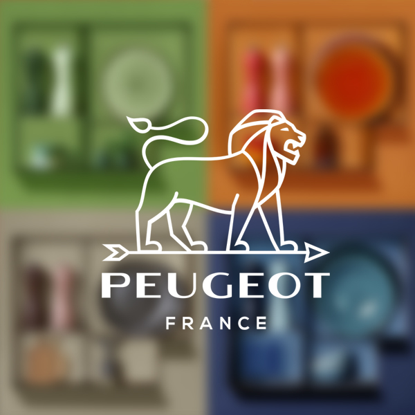 logo peugeot sur fond de gamme tahiti - design produit